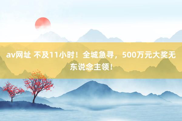 av网址 不及11小时！全城急寻，500万元大奖无东说念主领！