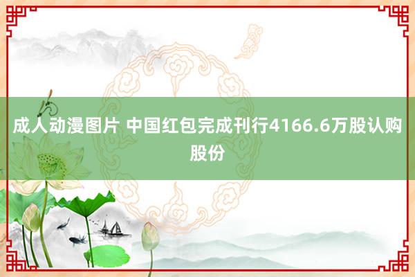 成人动漫图片 中国红包完成刊行4166.6万股认购股份