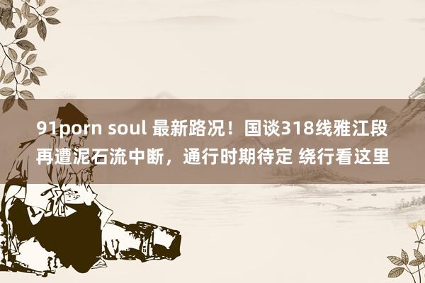 91porn soul 最新路况！国谈318线雅江段再遭泥石流中断，通行时期待定 绕行看这里