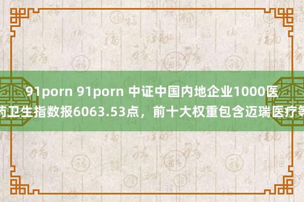 91porn 91porn 中证中国内地企业1000医药卫生指数报6063.53点，前十大权重包含迈瑞医疗等