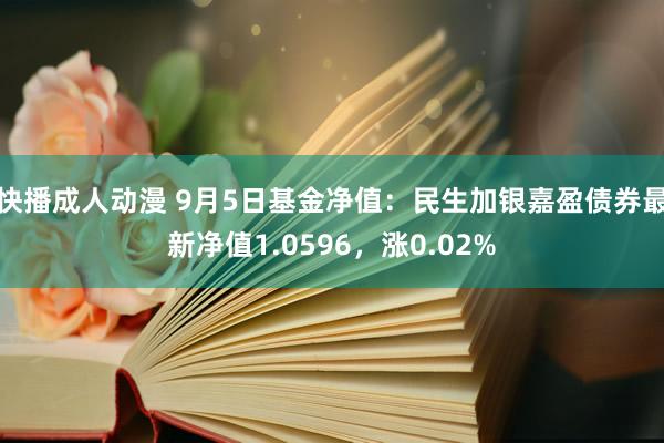 快播成人动漫 9月5日基金净值：民生加银嘉盈债券最新净值1.0596，涨0.02%