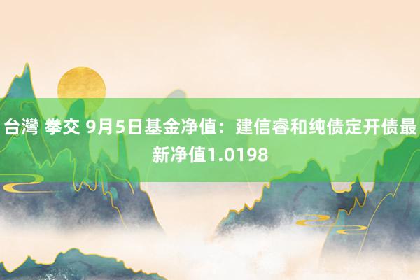 台灣 拳交 9月5日基金净值：建信睿和纯债定开债最新净值1.0198