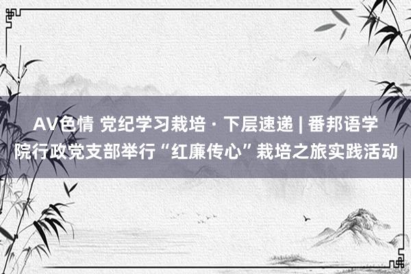 AV色情 党纪学习栽培 · 下层速递 | 番邦语学院行政党支部举行“红廉传心”栽培之旅实践活动