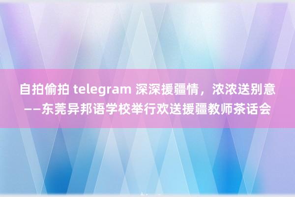 自拍偷拍 telegram 深深援疆情，浓浓送别意——东莞异邦语学校举行欢送援疆教师茶话会