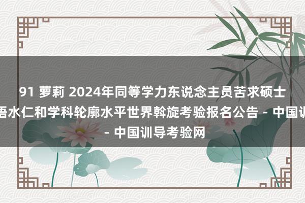 91 萝莉 2024年同等学力东说念主员苦求硕士学位番邦语水仁和学科轮廓水平世界斡旋考验报名公告 - 中国训导考验网