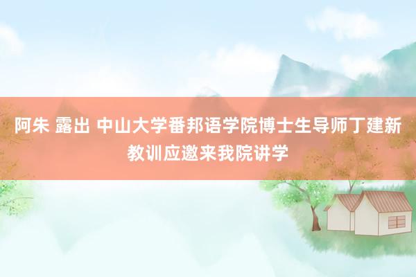 阿朱 露出 中山大学番邦语学院博士生导师丁建新教训应邀来我院讲学